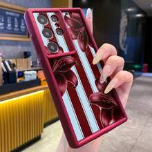 1 ốp lưng điện thoại TPU dày họa tiết hoa ly, dùng hàng ngày, tương thích Galaxy S26/S25/S24, Note 14 Pro+ 5G, Y17S, A60, A40, A3X, Honor X8B/Moto E13 và các dòng điện thoại Android - Màu Đỏ Sâu - Xem 2