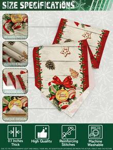 1pc, Christmas Style, Christmas Snowman Print, Christmas Home Decor, Christmas Decorations For Home, Microwave Dust Cover, Rectangular Tablecloth, Washable, Suitable For Home Dinner, Coffee Table, Kitchen And Dining Room Decoration, Table Decor Party And Scene Decoration, Home Decor, Entryway Decor, Fireplace Cloth, Bed Runner - Multicolor - View 10