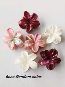 6 Pcs Colorful Gradient Hyacinth Hair Clips, Bohemian Style Elegant Back Of Head Hair Clips, Suitable For Beach Vacation Photos - Multicolor - View 12