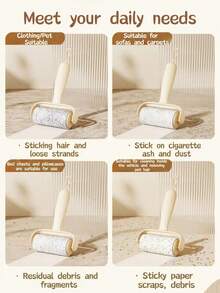 Multi-Function Lint Roller, Multiple Styles Available, Washable Reusable, Portable Replacement, Extra-Wide Roller, Efficiently Removes Hair And Dust, Suitable For Home, Office, Travel And More Cleaning Scenarios - 1 Handle + 2 Replacements - View 6