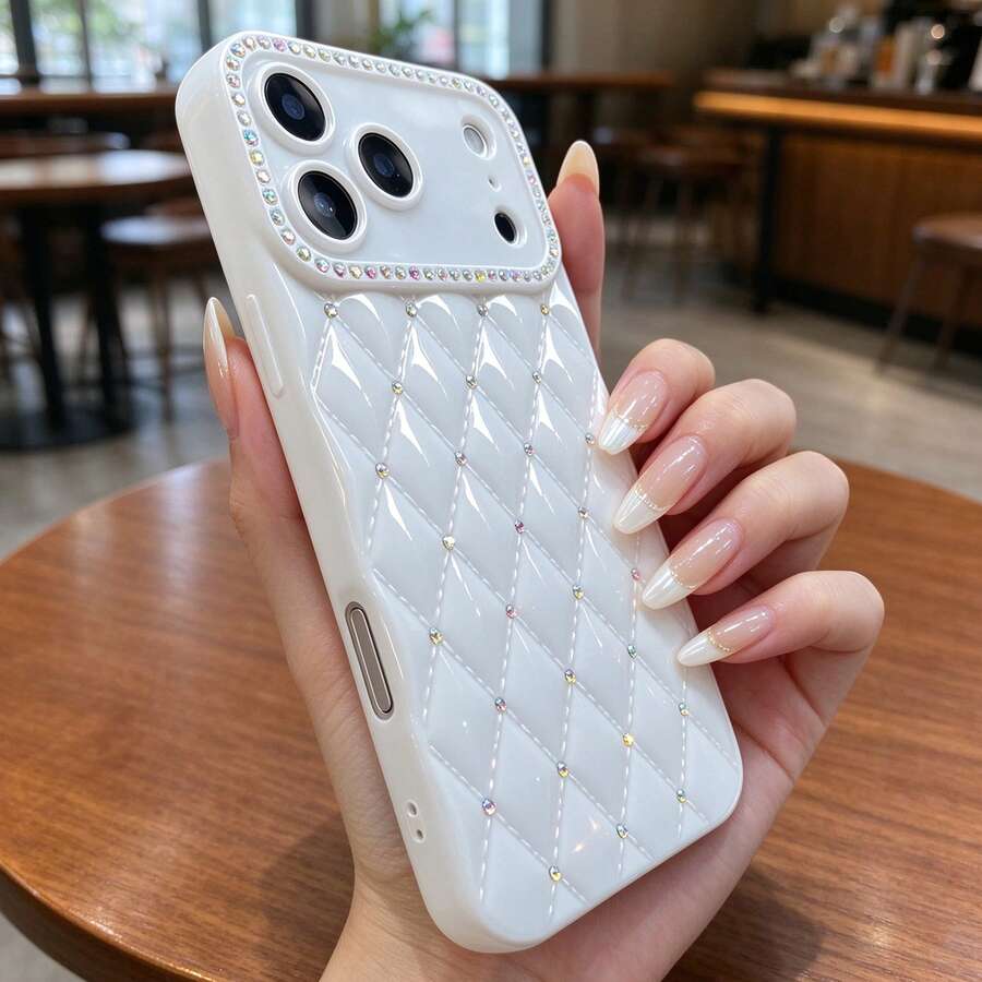 1pc Water Diamond Rhombus TPU Phone Case Compatible With IPhone Protective Shell/Cover
