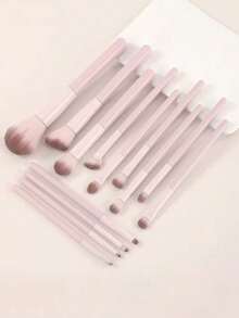 13pcs Makeup Brush Set, Complete Makeup Tools, Easy To Apply Foundation, Blush, Eyeshadow, Eyebrows, Contour, Lips, Nose Shadow Facial Makeup Brushes Beauty Tools - Pink - View 9