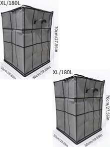 Thickened Black Mesh Storage Bag, Transparent Large Foldable Clothing And Bedding Storage Bag, Dorm Essentials, Suitable For Blankets, Bedding, Wardrobe, Underbed And Dorm Storage, Ideal For Moving, Laundry And Space-Saving Room Organization, Christmas Gift/Christmas Wreath/Christmas Ball Storage - Grey - View 12