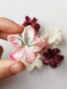 6 Pcs Colorful Gradient Hyacinth Hair Clips, Bohemian Style Elegant Back Of Head Hair Clips, Suitable For Beach Vacation Photos - Multicolor - View 8