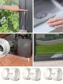 1/3 Rolls 500CM Winter Draft Sealing Tape, 1.18 Inch Width, Strong Adhesion Window Insulation Film, Windproof, Waterproof, No-Damage Sealing Strip, High Viscosity For Winter Warmth Protection, Door And Window Draft Sealing Tape Self-Adhesive Spring Door And Window Gap Draft Sealing Strip Window Seam Single-Sided Adhesive Sealing Tape. - Multi-color - View 7