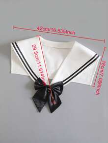 1pc Navy Style Shawl Fake Collar, Versatile For Women, Suitable For Spring, Summer, Autumn, Winter, Can Be Paired With Skirts, Tank Tops, T-Shirts, Sweaters And More - Multicolor - View 3
