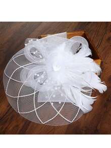 1pc Exquisite Mini Fascinator Hat, Kentucky Derby Style, Suitable For Women Attending Tea Party, Bride Wedding, Halloween, Church Event, Top Hat, Rave Party, Halloween Accessory, Bride-To-Be, Mini Top Hat, Mini Hat, Gift - White - View 6