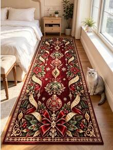 1 buah Karpet Mewah Bergaris Panjang Warna Burgundy untuk Natal, Karpet Dekorasi Hadiah Natal, Dekorasi Kamar Tidur, Karpet Kecil, Karpet, Dekorasi Rumah, Karpet Ruang Tamu, Karpet Kecil Ruang Tamu, Karpet Kamar Tidur, Dekorasi Rumah Ruang Tamu, Karpet Luar Ruangan, Karpet yang Dapat Dicuci - MultiWarna - View 4
