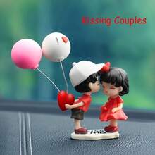 Figur Pasangan Berciuman Lucu untuk Hiasan Dashboard Mobil dengan Balon, Dekorasi Mobil Kartun Romantis, Aksesori Dekorasi Interior Mobil Kreatif - Pasangan - View 4