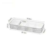 2/1pc 4-Compartment Transparent Storage Box, Suitable For Jewelry, Hair Accessories And Hair Clips, Practical Dust-Proof Desktop Organizer - Clear - View 7