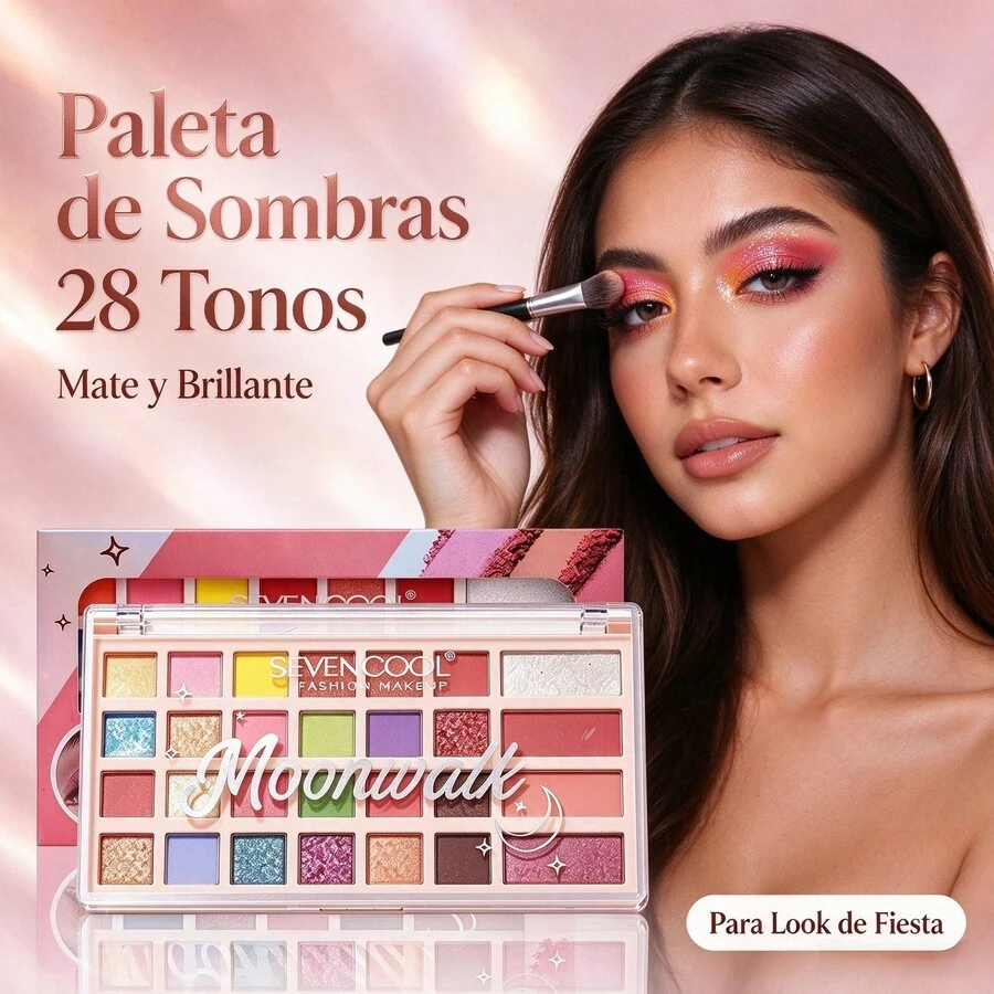 Paleta de sombras de ojos 28 tonos, maquillaje colorido,gel para uñas,uñas postizas decoradas elegantes,uñas postizas para manos,uñas postiza,uñas postizas - Predeterminado - Ver 1