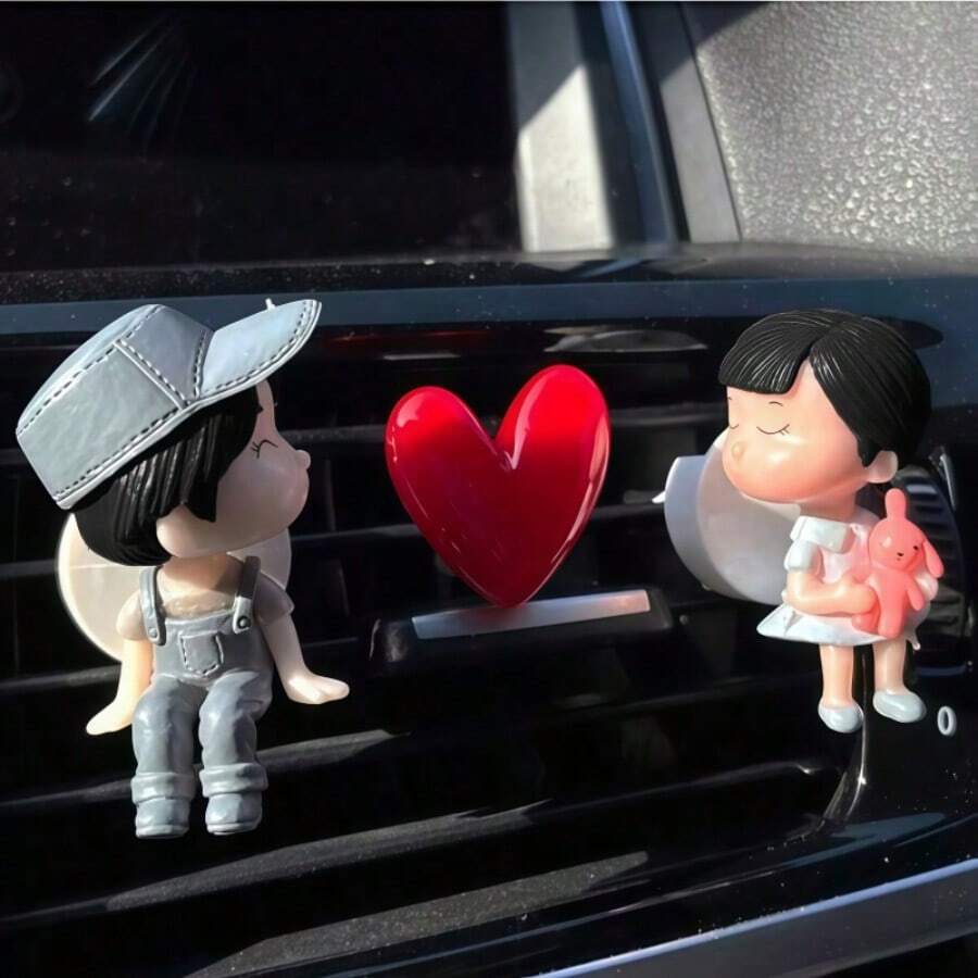 3pcs/Set Cute Couple Kissing Air Vent Decor, Sweet Cartoon Couple ...