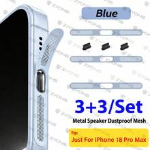 ZYONS 3+3 Pcs Metal Speaker Dust Mesh (3pcs - Multi-Color) + Type-C Dust Plug (3pcs - Black) Set Compatible With IPhone 17 Pro Max/17 Air/16 Pro Max/16/15 Series, Durable Metal Material, Available In Black/Silver/Cosmic Orange/Gold/Green/Red/Blue/Purple/Desert Titanium, Type-C Dust Plug, Type-C Port Cover, Dust Plug - 3+3 - View 29