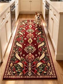 1 buah Karpet Mewah Bergaris Panjang Warna Burgundy untuk Natal, Karpet Dekorasi Hadiah Natal, Dekorasi Kamar Tidur, Karpet Kecil, Karpet, Dekorasi Rumah, Karpet Ruang Tamu, Karpet Kecil Ruang Tamu, Karpet Kamar Tidur, Dekorasi Rumah Ruang Tamu, Karpet Luar Ruangan, Karpet yang Dapat Dicuci - MultiWarna - View 3