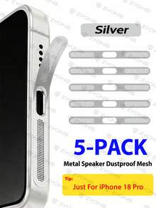 ZYONS 5pcs Metal Speaker Dust Cover Mesh Protector Compatible With IPhone 17 Pro Max/17 Air/16 Pro Max/16/15/14/13/12 Series, Made Of Durable Metal Material, Available In Black/Silver/Cosmic Orange/Gold/Green/Red/Blue/Purple/Desert Titanium Color - Multicolor - View 31