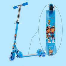 Patinete Infantil Plegable Ajustable De 3 Ruedas Con Luz Led - Azul - Ver 7