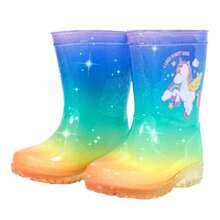 Gradient Unicorn Kids Rain Boots, Non-Slip Wear-Resistant Baby Rain Boots, Waterproof Lightweight Children's Outdoor Rain Boots - Green - View 8