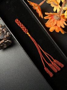 1pc Islamic Tasbih Matching Woven Tassel, Exquisite Rope Knot Prayer Bead Pendant, Handmade Braided Rope Tassel, Prayer Bead DIY Accessory - Multicolor - View 3