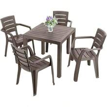 Outdoor Table & Chair Sets - Brown - View 1