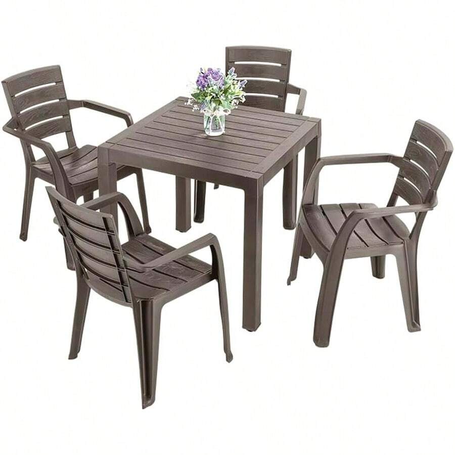 Outdoor Table & Chair Sets - Brown - View 1