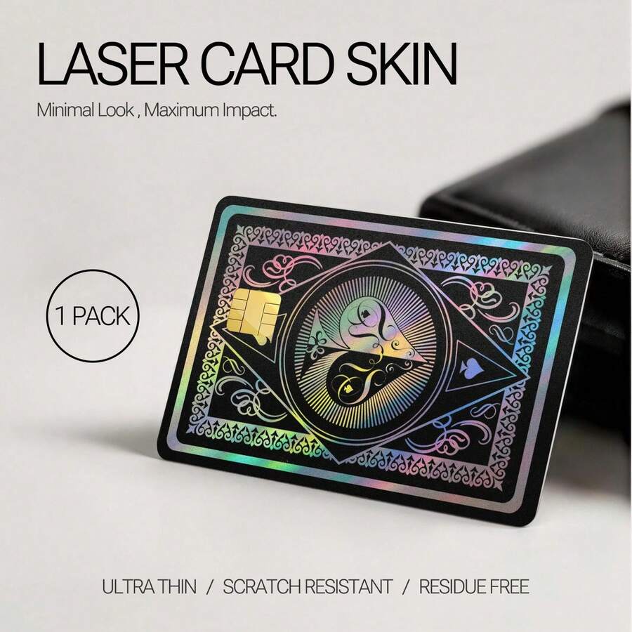 1pc Ultra-Thin Vinyl Sticker, Suitable For Credit Cards, Debit Cards, Transit Cards, Key Cards, With Skin Protection And Personalized Decoration Functions, Waterproof, Scratch-Resistant, Anti-Slip DIY Personalized Credit Card Stickers, Waterproof Vinyl Protective Stickers, Suitable For Keys, Transit Cards, Debit Cards, Credit Cards, Back To School Season, School Supplies - Multicolor - View 1