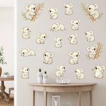 3PCS Cute Animal Sloth Bedroom Cartoon Decorative Wall Stickers PVC - 20*30cm 3PCS - View 4