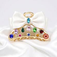 Multi-Shape Sunflower Rhinestone Rings, Glass Crystal, Multi-Color, Shiny Handmade Sewn Crystal Inlaid Decorative Jewelry DIY Accessories For Sewing Decoration On Clothing, Dresses, Bags, Shoes, Brooches, Earrings, Handicrafts - Double-layer Flower Silver Claw Transparent White - View 6