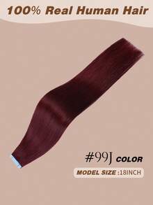 Yilite 18 Inch 10Pcs Burgundy #99j Tape In Hair Extensions Human Hair Straight Soft Human Hair Tape In Extensions Skin Weft Tape Ins Extensions For Women - S99J - View 2