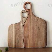 1pc Wooden Cutting Board, Rustic Style Cheese Platter Board, Kitchen Chopping Board - Camel - View 5