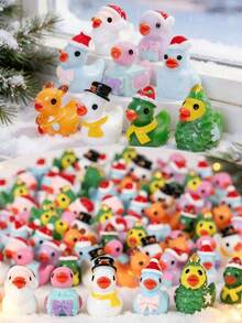 1/10/20/40pcs Christmas Random Decorations, DIY Resin Desktop Decor, Landscape Miniature Model, Christmas Party Gift, Party Home Decor (This Product Is Suitable For Adult Desktop Display/Miniature Landscape Gardening Accessories, Recommended Age 14+/15+, Not A Children's Toy) - Multicolor - View 4