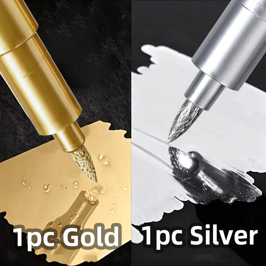 2/4/6/8/10pcs/Mirror Marker Pen DIY Reflective Mirror Marker Gold ...