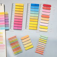 6 Sets Assorted Styles Packaging 1 Set, Multi-Shape Index Tabs Labels, Extra Long Ultra-Thin Index Tabs, Student Reading Labels, Office Indicator Tabs, Book Annotation Labels, Transparent Waterproof Sticky Notes, Colorful Adhesive Labels With Card Ruler PP - one-size - View 5