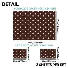 Brown Background Pink Polka Dot Laptop Sticker, Removable No Residue Waterproof Scratch-Resistant Laptop Shell Protective Film, 3-Piece Set Including 1 Screen Back Sticker + 2 Touchpad Side Stickers - View 2