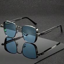 Fashionable New Metal Spring Punk Glasses Large Frame Glasses Suitable For Outdoor Travel - Multicolor - View 8