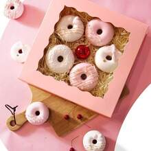 12 Pcs. Pastry Boxes With Clear Window, Suitable For Macarons, Cookies, Cupcakes, Donuts & Various Desserts – Perfect For Bakeries, Dessert Shops & Small Cake Making - Multicolor - View 4