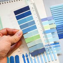 5 Sets/1 Pack Assorted Square-Shaped Index Tabs, Extra Long Ultra-Thin Index Stickers, Student Reading Labels, Office Indicator Tabs, Book Annotation Labels, Transparent Waterproof Sticky Notes, Colorful Adhesive Labels With PP Card Ruler - one-size - View 6