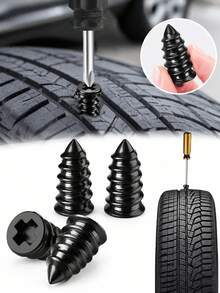 20/30pcs Portable Spiral Tire Repair Plug Kit, Quick Plug-And-Play Tire Repair Tool With Screws, Non-Destructive Temporary Fix, Suitable For Cars, Motorcycles And Bicycles, Tubeless And Tube Tires Emergency Roadside Repair Kit - A - View 2