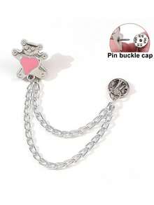 8pcs Multi-Functional Clothing Clips, Suitable For Pant Legs, Metal Star, Heart And Bow Shirt Pants Hem Clips, Cute Decorative Long Pant Leg Chain Clips With Button Chain Clips, Clothing Decoration Accessories - Silver-8pcs - View 7