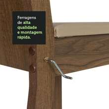 Juego de Comedor, Mesa con Tapa de Madera y 4 Sillas Oxford Samara, Color Marrón/Negro/Beige, Juego de Mesa Cuadrada para Cocina y Comedor, Asientos Tapizados Cómodos, Fácil Montaje - Marrón - Ver 3