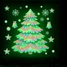 BRUP 1PC Luminous Santa Claus Christmas Tree Snowman Decal, Glow In Dark Christmas Wall Sticker, Colorful Rainbow Switch Sticker For Kids Room Home Car - Multicolor - View 5