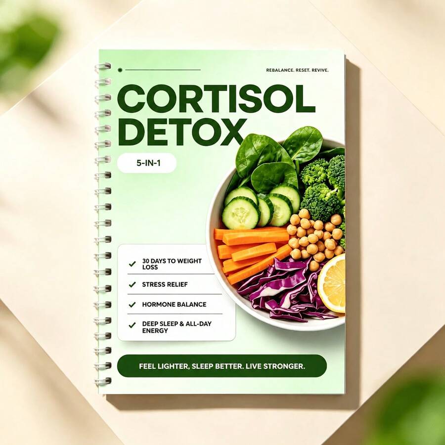 5-In-1 Stress Relief & Health Guide, 30-Day Weight Management Plan, Helps Relieve Stress, Improve Sleep, Regulate Body State, Boost Metabolism, Replenish Daily Energy, Size 5.8x8.3 Inches