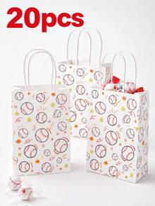 10pcs/20pcs Baseball Gift Bags, Cute Sports Party Favor Paper Bags With Handles For Birthday, Team Celebration, Candy, Treats And Small Gifts - View 9