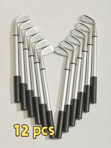 12pcs Golf Club Shaped Ballpoint Pens, Plastic Creative Golf Pens, Unique Golf Gifts For Sports Enthusiasts, Office & School Stationery - Golf Ball Pen - View 6