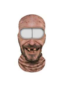 1/2pcs Old Man Ski Mask, Funny Realistic Face 3D Printed Full Face Neck Warmer Winter Mask, Novelty Mask For Skiing, Snowboarding, Outdoor Party, Fun Gift - Multicolor - View 7