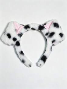 2pcs Set Cute Cartoon Spotted Dog Ear Headband And Tail Set, Animal Hair Accessories Plush Headband And Tail, Cosplay Performance Costume Props - Multicolor - View 8
