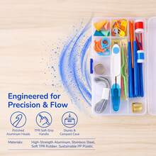 EDCUEBE7 16 Sizes Crochet Hook Set 0.6mm-6mm, 53 Pack | Yarn Crochet Kit For Beginners, Knitting Needles With Ergonomic Handles For Arthritic Hands - Multiple Styles - View 3
