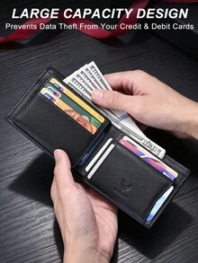 VINCESS Genuine Leather Men's Wallet Classic Ultra-Thin Solid Color Wallet Card Case Coin Purse RFID Fashion Quality Geometric Design Suitable As Men's Holiday/Christmas Gift For Men Wallet Purse Wallet Men Wallet Leather Small Wallet - Maroon - View 5