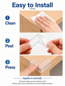 4/8/10/12pcs Transparent Soft Furniture Corner Guards, Self-Adhesive Silicone Edge Protectors, Suitable For Tables, Desks, Cabinets And Glass Furniture, Home Anti-Collision Protection Accessories - Clear - View 3