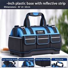 1pc Heavy Duty Canvas Tool Bag, Multi-Functional Electrician & AC Repair Tool Bag, Large Portable Tool Tote With Shoulder Strap - Multicolor - View 17