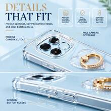 SKJL Ultra Thin Soft Case Compatible With Xiaomi Note 15 Pro Plus Pro+ 4G 5G Note 14 Pro Plus Pro+ 4G 5GClear Transparent Shell Shockproof Slim TPU Cover - Clear + Rhinestone Ring - View 4